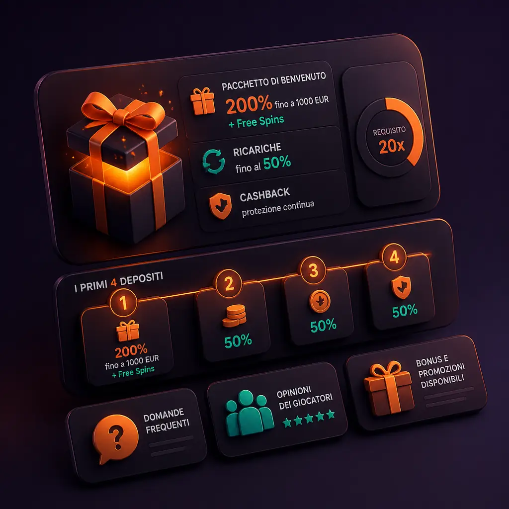 Ardente Casino — Pacchetto di benvenuto sui primi quattro depositi
